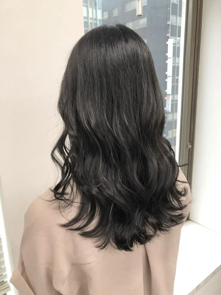 ロング カラー パーマ ヘアアレンジ メンズ キッズ ネイル マツエク・マツパ 上品＆韓国風 🥀海心🥀のヘアスタイル
