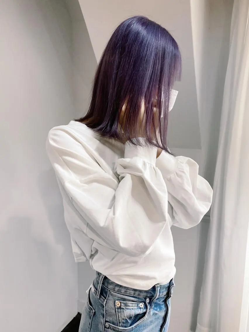 ミディアム カラー ラベンダーカラー ボブ 🧡色落ちまで2度 楽しめる🧡ヨシキのヘアスタイル