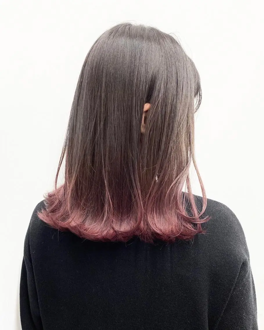 ミディアム カラー パーマ ヘアアレンジ グラデーションカラー 【公式】amble luxe池袋東口🩷のヘアスタイル