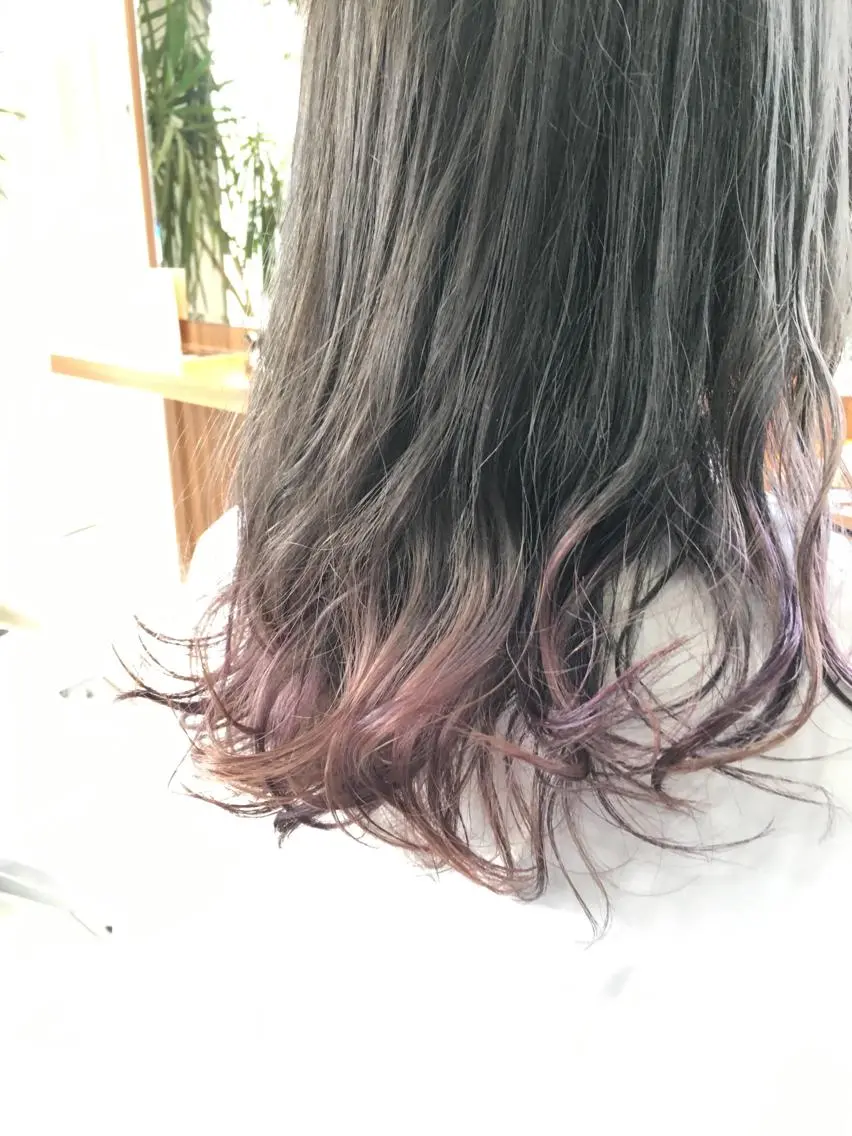 ミディアム カラー 縮毛矯正 トリートメント 白髪ぼかしハイライト 柳川拓哉のヘアスタイル