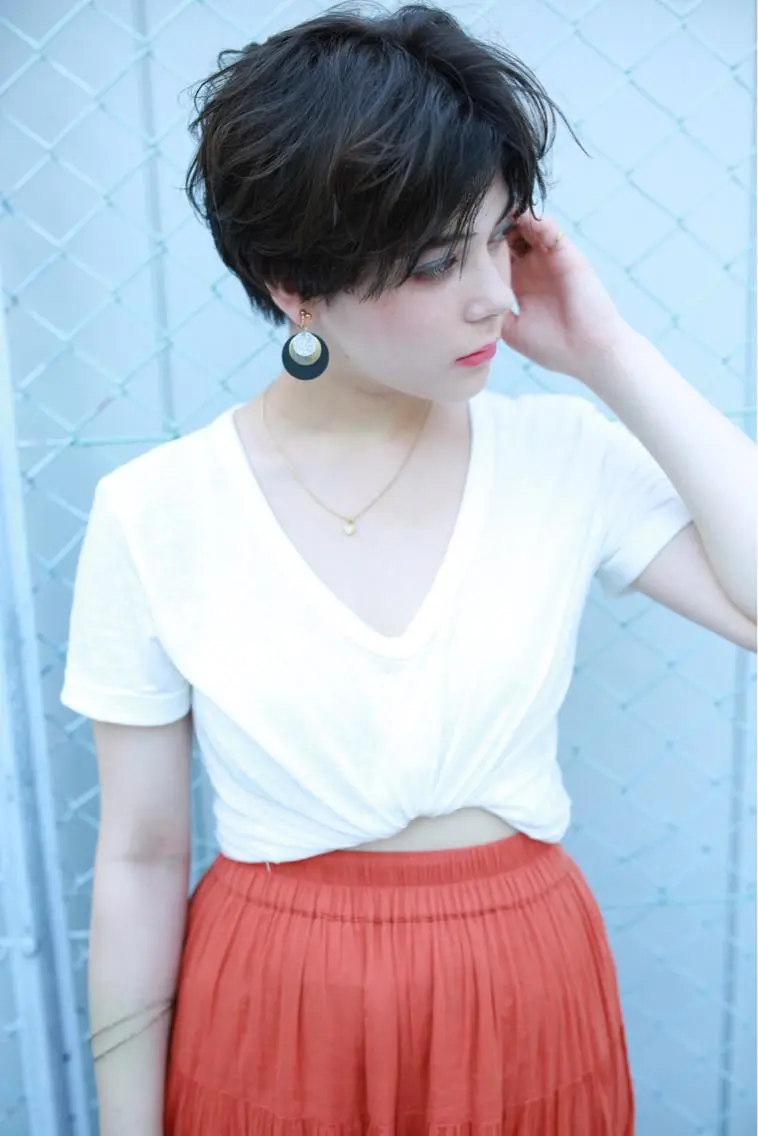 ショート カラー パーマ ヘアアレンジ メンズ キッズ ネイル マツエク・マツパ カット ヘアカラー トリートメント ヘッドスパ premier modelsのヘアスタイル