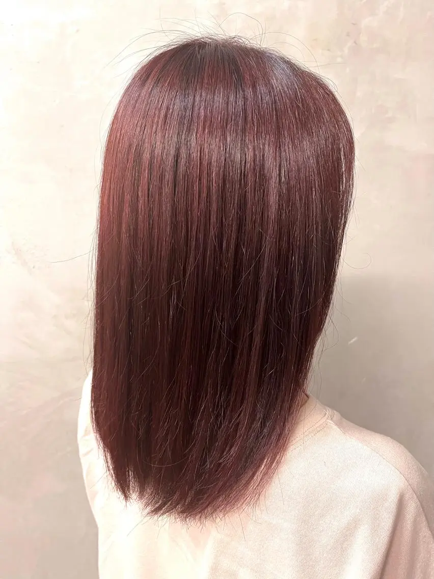 セミロング ピンクブラウン ヘアカラー ⭐️ airi⭐️のヘアスタイル