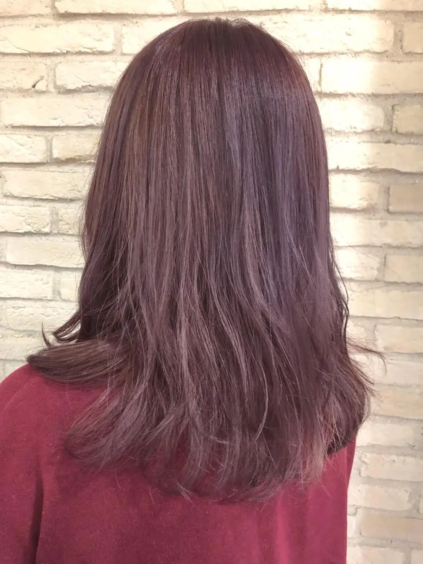 セミロング カラー ラベンダーカラー ピンクカラー ピンクラベンダー 大平 美沙のヘアスタイル