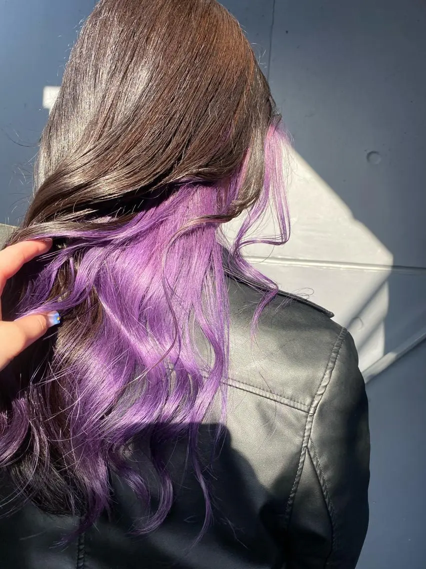 ロング カラー インナーカラー ラベンダーカラー パープルカラー シルバー hina💟 透明感カラーのヘアスタイル