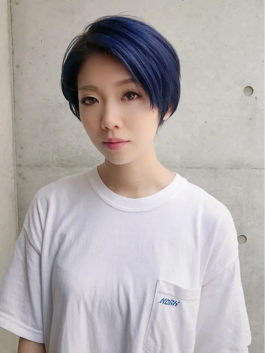 ショート カラー ブルーカラー ネイビーカラー シルバー ヘアカラー VIRETTA 【ヴィレッタ】のヘアスタイル