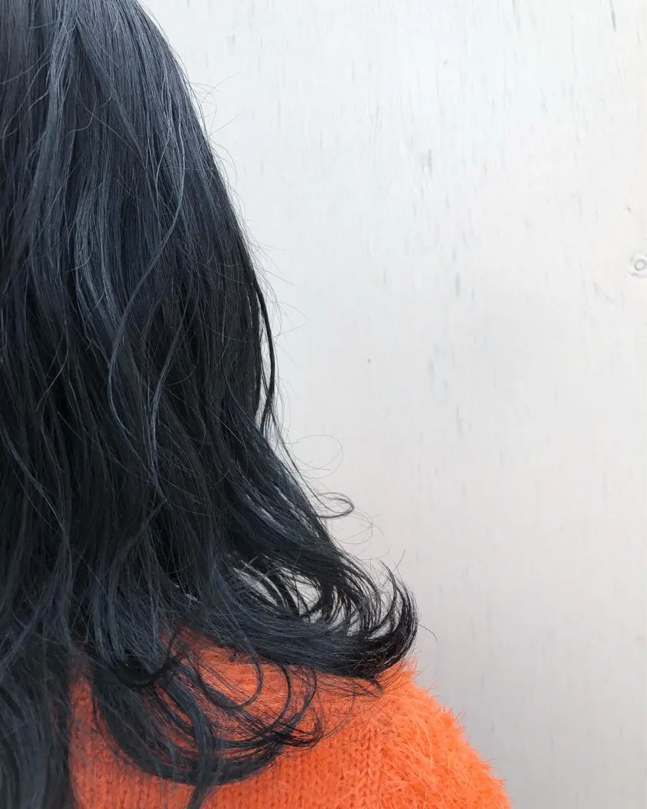 ミディアム カラー ネイビーカラー ニシオカ タクヤのヘアスタイル