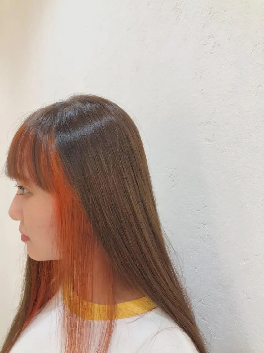 カラー セミロング 🤍オオカワ レイナ🤍のヘアスタイル