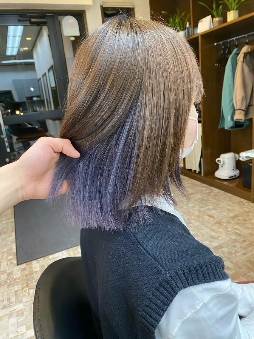 ミディアム カラー ブリーチ ラベンダーカラー ヘアカラー トリートメント ヘアセット ハイトーン特化💍 chloe💍韓国のヘアスタイル