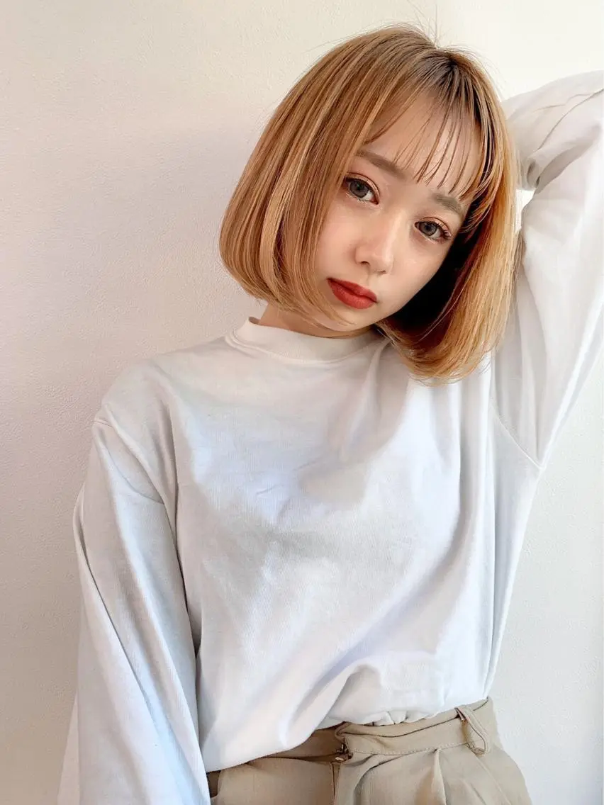 ミディアム カラー ヘアアレンジ カット 縮毛矯正 トリートメント ヘッドスパ ヘアセット 🪞official THREE 横浜🎀のヘアスタイル