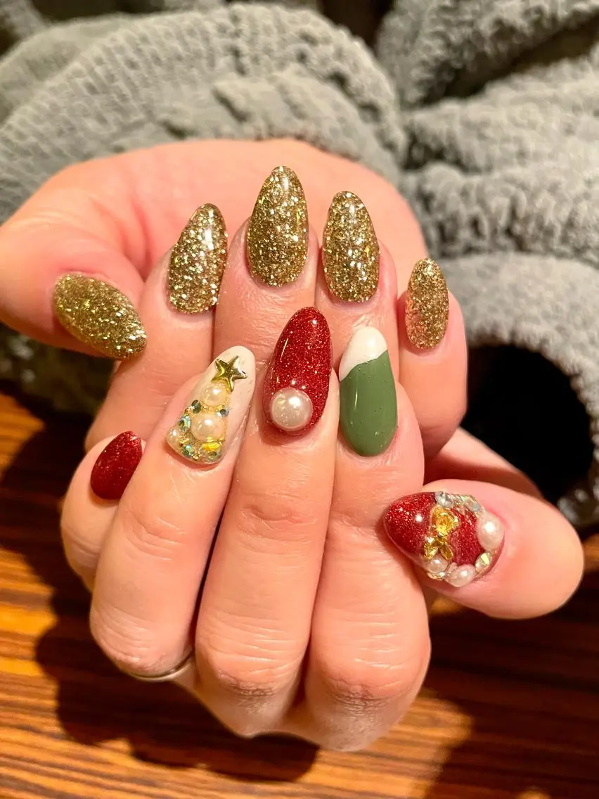 ネイル 持ち込み 冬ネイル クリスマス オーナーネイリスト MAKIのネイルデザイン