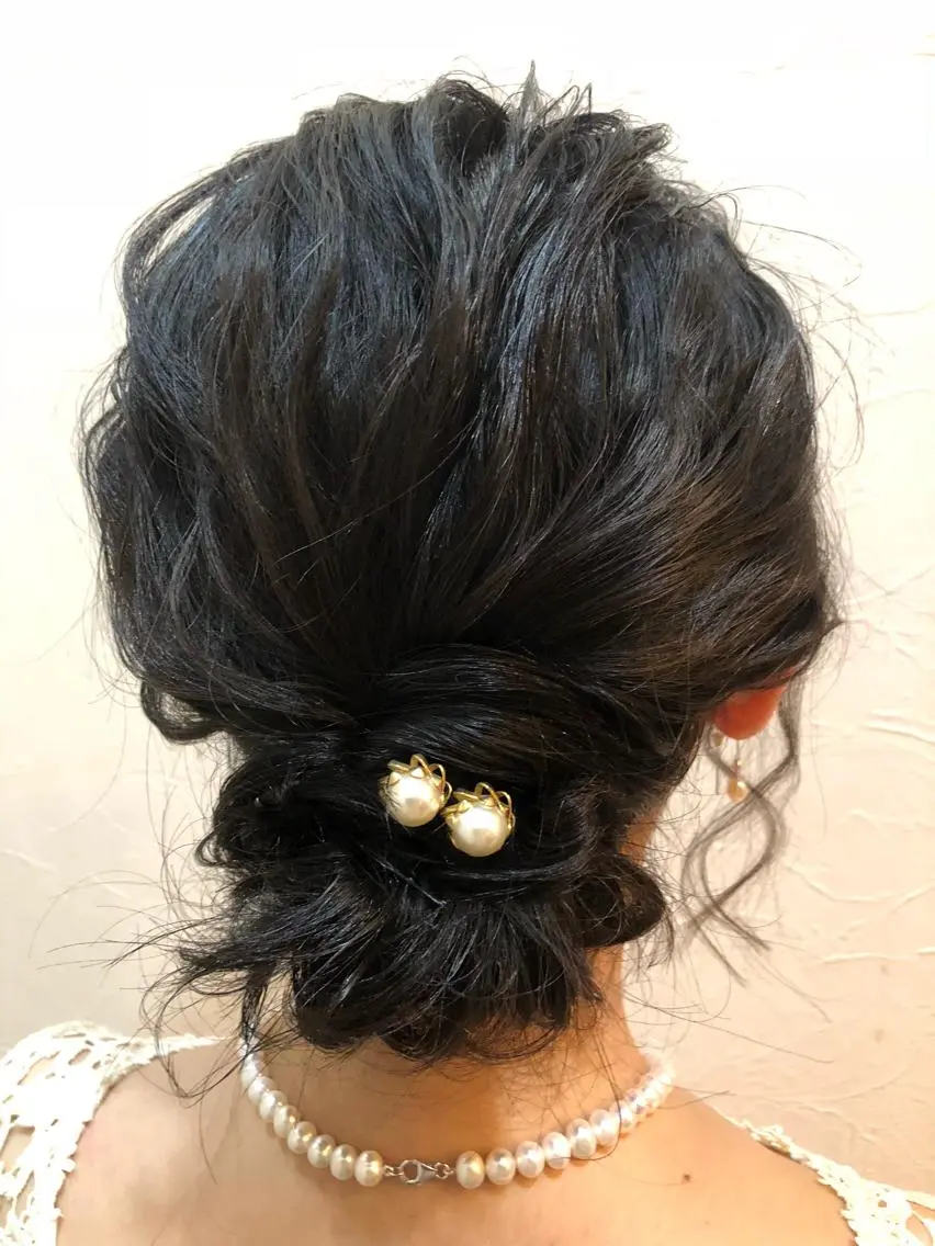 ミディアム ヘアアレンジ IVY villa Suzu.のヘアスタイル