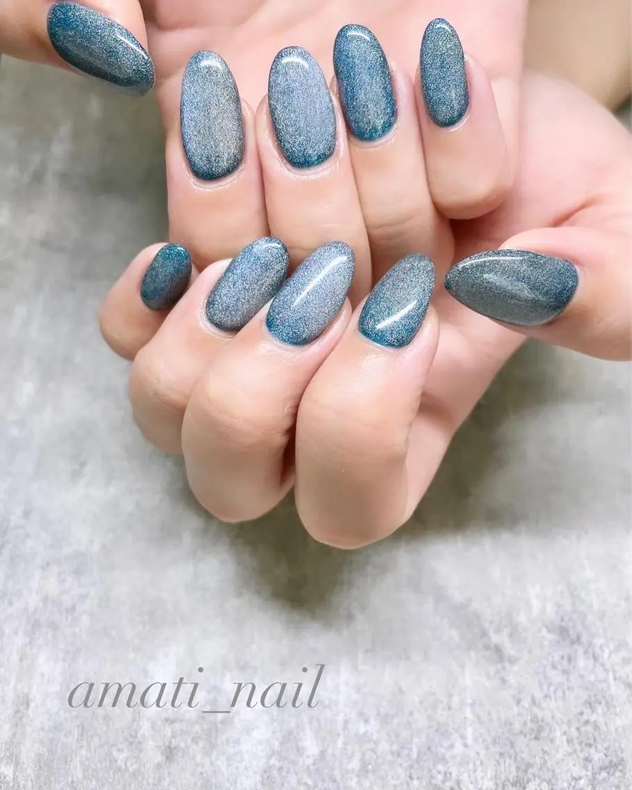 ネイル アニマル柄 オーロラネイル キラキラネイル マグネットネイル ミラーネイル ハンドネイル amati_nail TAKAKOのネイルデザイン