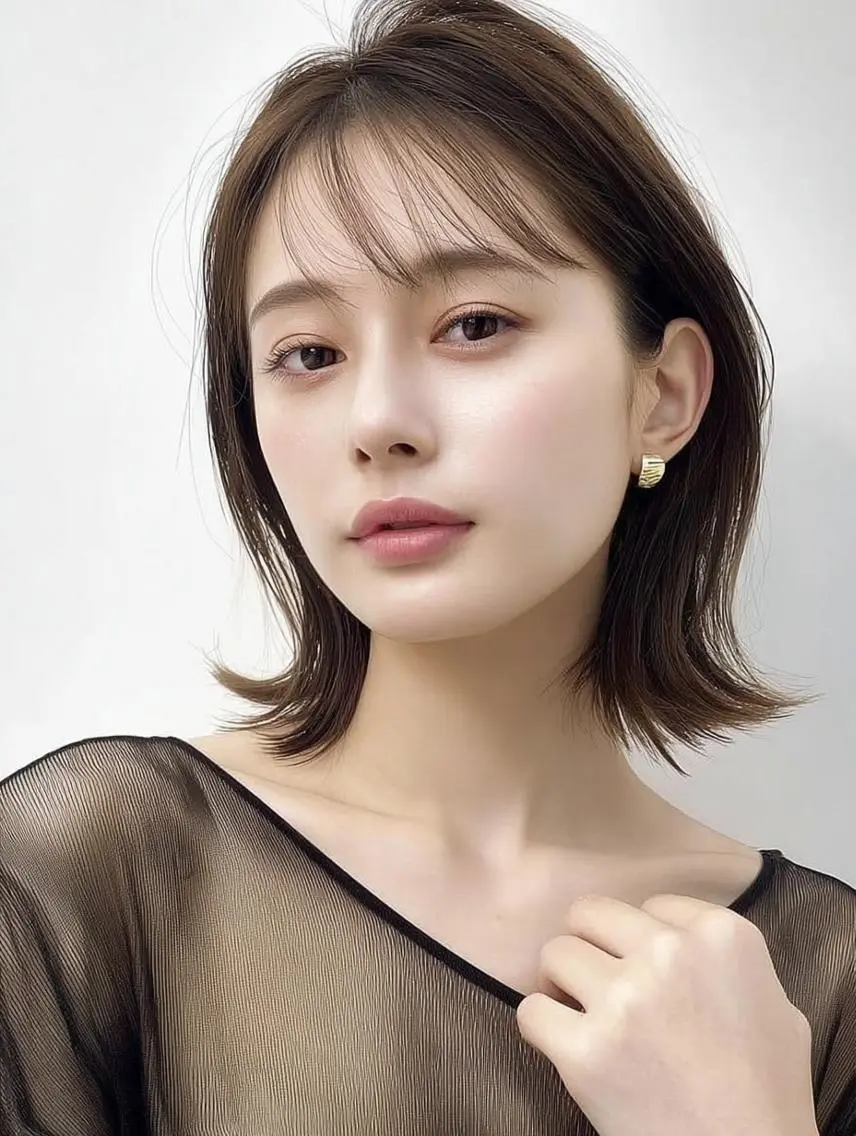 ミディアム 髪質改善 縮毛矯正 カット ヘアカラー 大久保 雪乃🌛のヘアスタイル