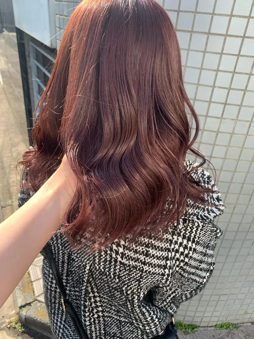 セミロング カラー レイヤー×グレージュ /ピンク🩷mioのヘアスタイル