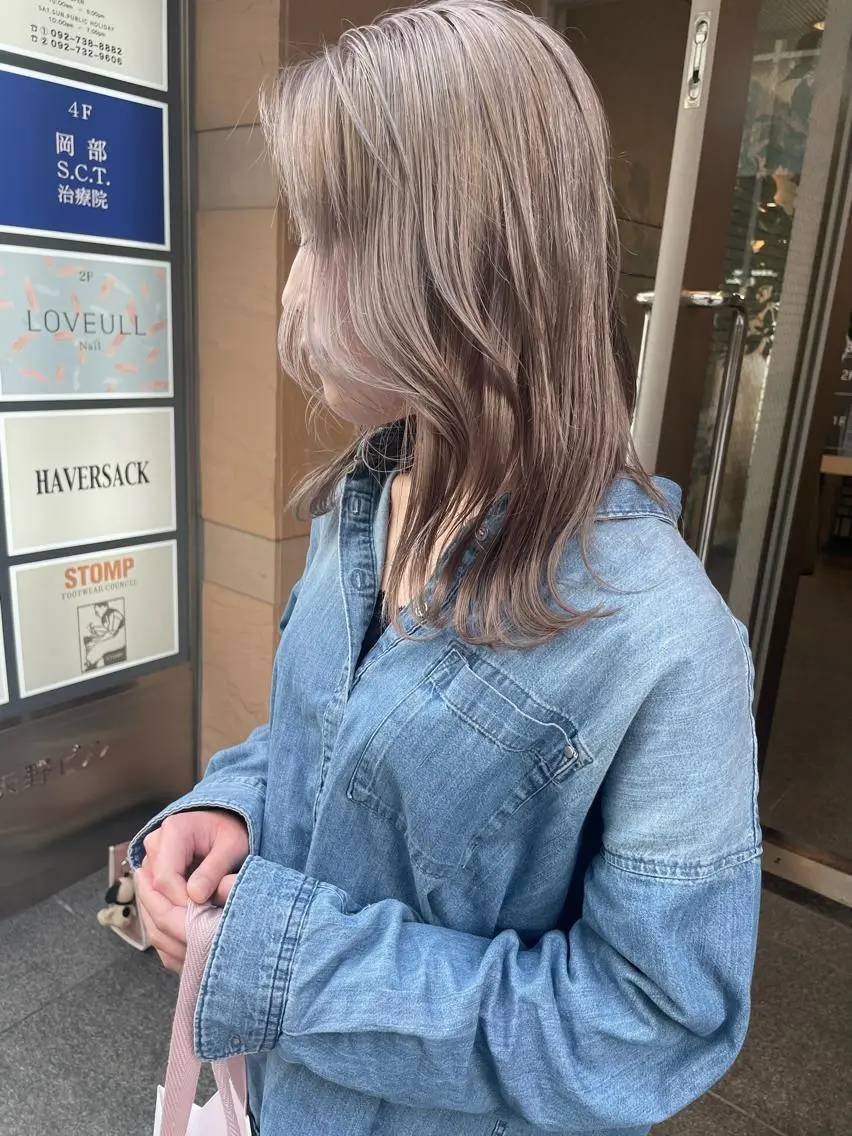 セミロング カラー ヘアカラー トリートメント 髪質改善will hairdesignのヘアスタイル