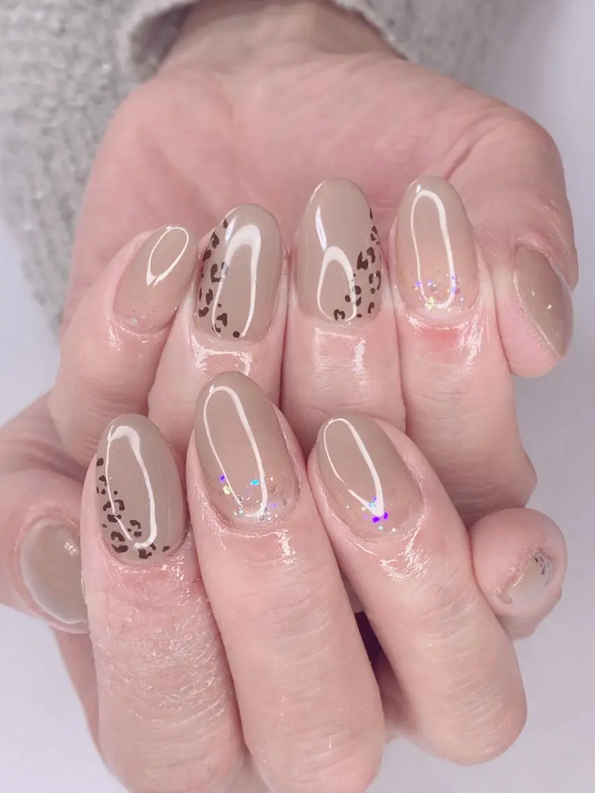 ネイル アニマル柄 アートネイル オーロラネイル 桜ネイル クリアネイル Nail Salon ertiのネイルデザイン