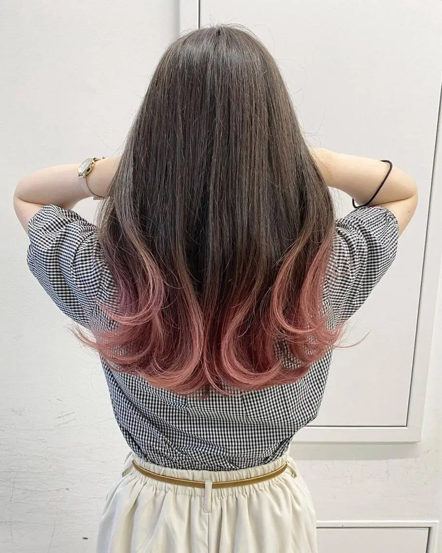 セミロング ヘアカラー トリートメント ✨韓国風ヘア/艶髪 カラー✨yumeのヘアスタイル