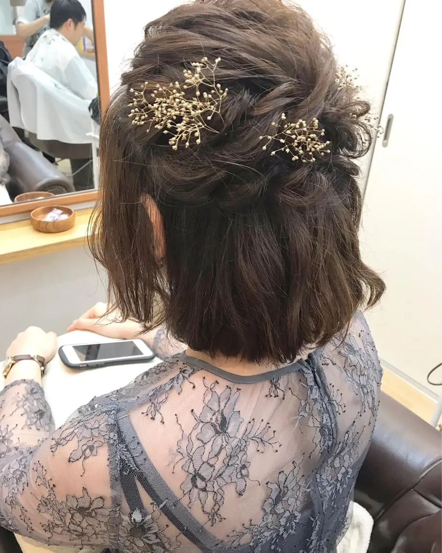 ショート ヘアアレンジ クニモトハルナ ボブ/柔らかカラーのヘアスタイル