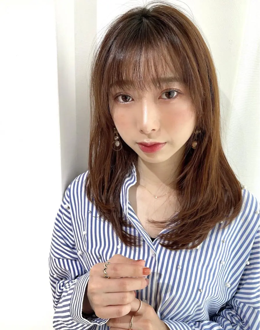 セミロング カラー レイヤーカット カット ヘアカラー トリートメント 過去一の柔髪ヘア 🌿einshairのヘアスタイル