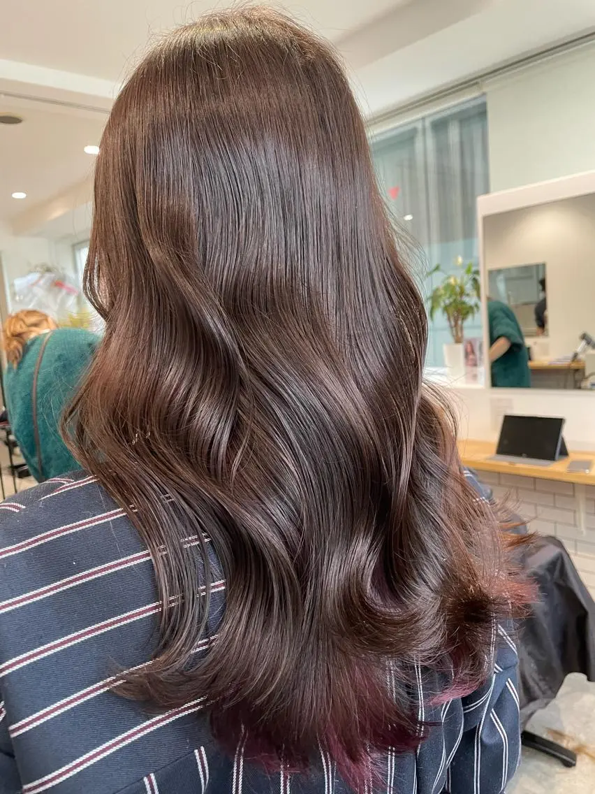 ロング カラー ヨシンモリ ヘアカラー 京都美容師 塩のヘアスタイル
