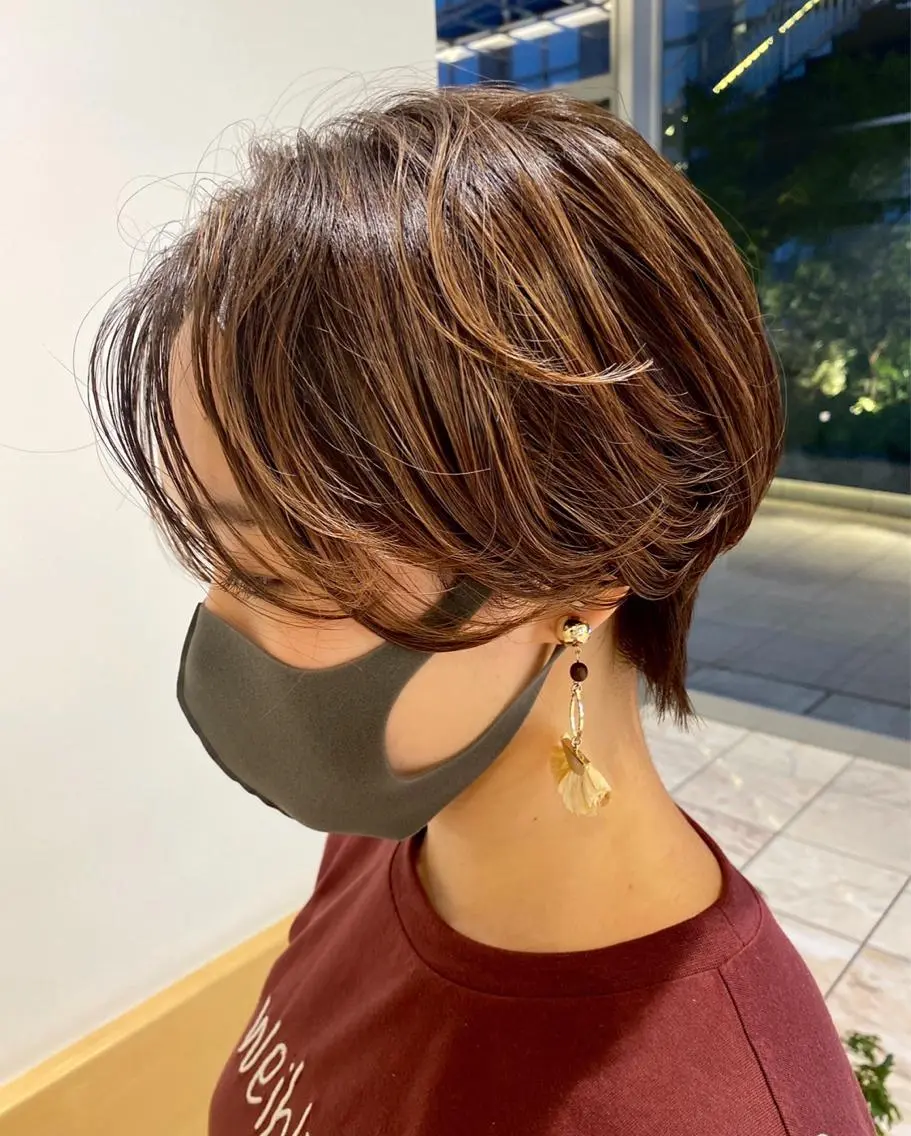 ショート ハンサムショート ハイライト ショートヘア 愛されヘア♪ 大森春奈のヘアスタイル