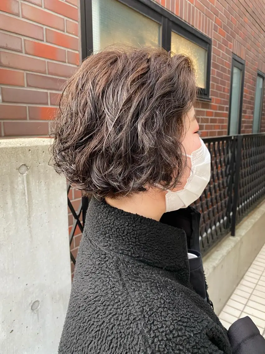 ショート パーマ ショートヘア お任せヘア☘️☘️ 及川渚のヘアスタイル