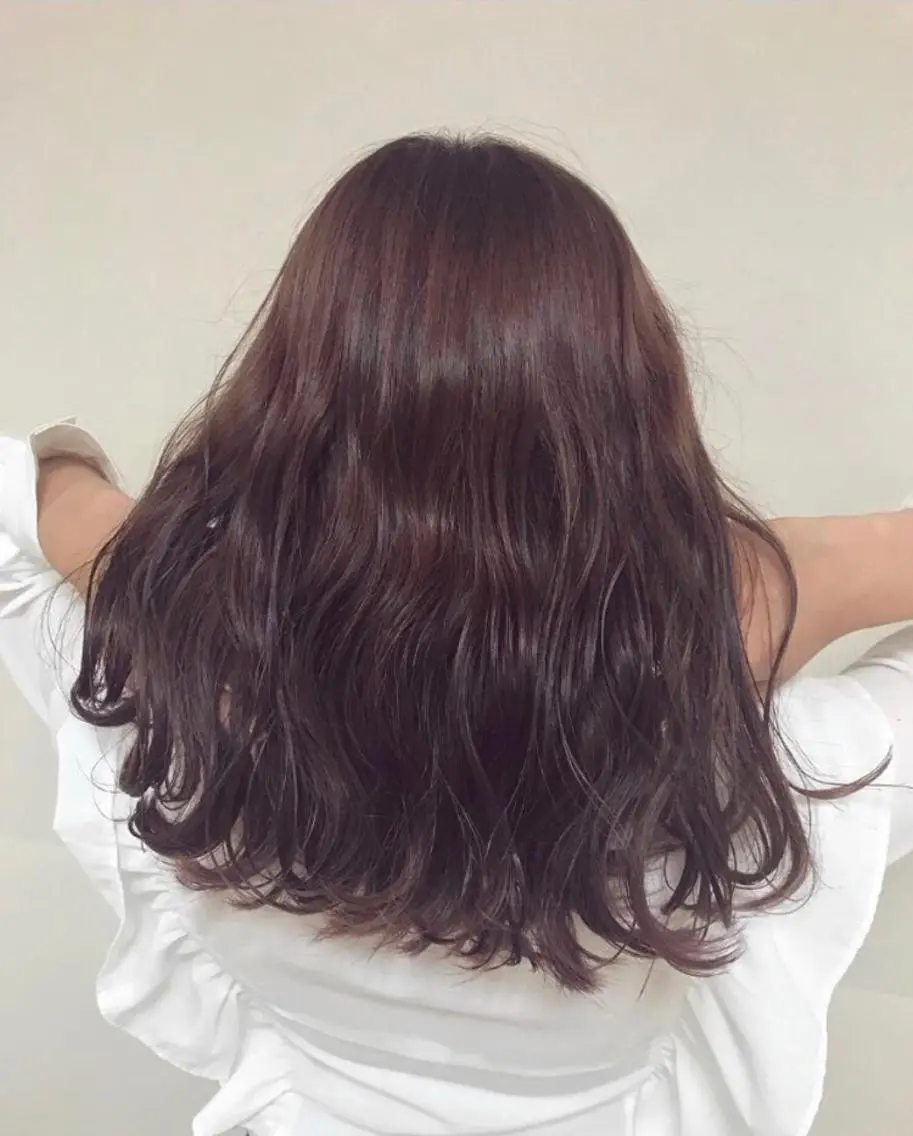 セミロング カラー パーマ ヘアアレンジ 透明感カラー ピンクカラー パープルカラー 似合わせカット enurk店 🍋 M I K U  *のその他イメージ