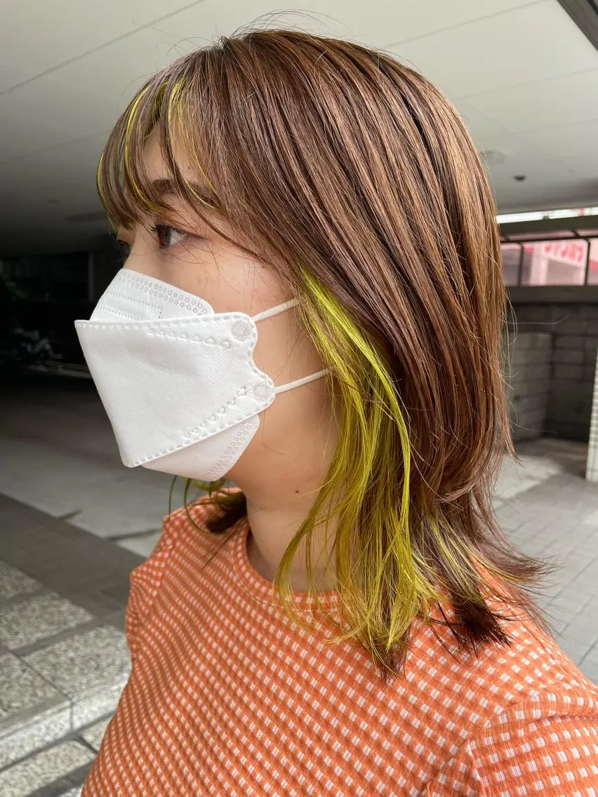 ミディアム カラー NINE+/代表 ブリーチ特化型サロンのヘアスタイル