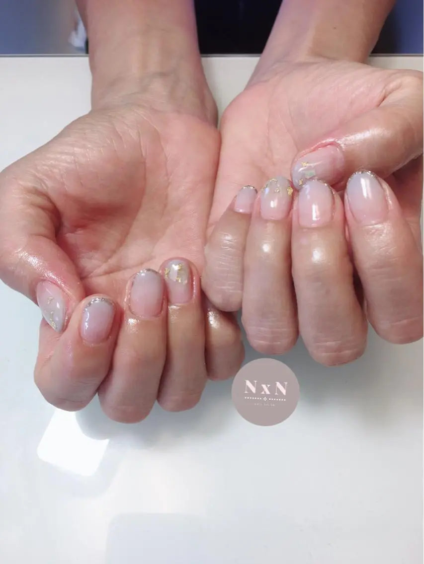 ネイル ジェルネイル グラデーション ぷっくりネイル nail salon N×Nのネイルデザイン