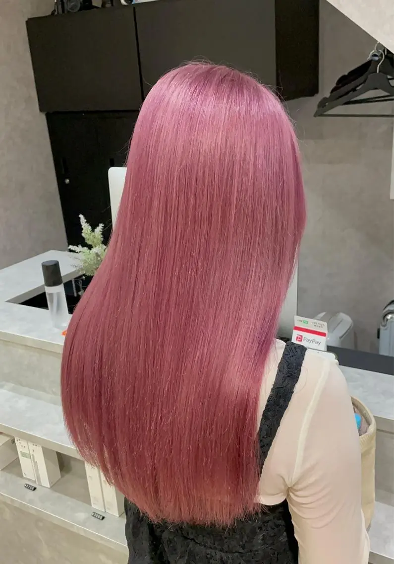セミロング カラー ピンクカラー バレイヤージュ特化｜ Takuのヘアスタイル