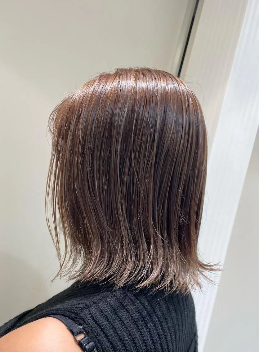 ミディアム カラー ハイライトカラー ハイライト 渡部 恭子のヘアスタイル