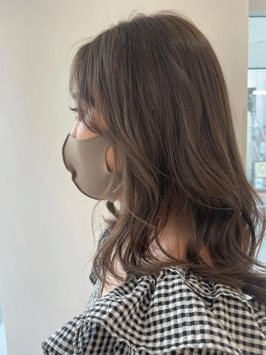 セミロング カラー ブリーチ 透明感カラー ヘアカラー 店長福島成美/髪質 改善縮毛矯正/カラーのヘアスタイル