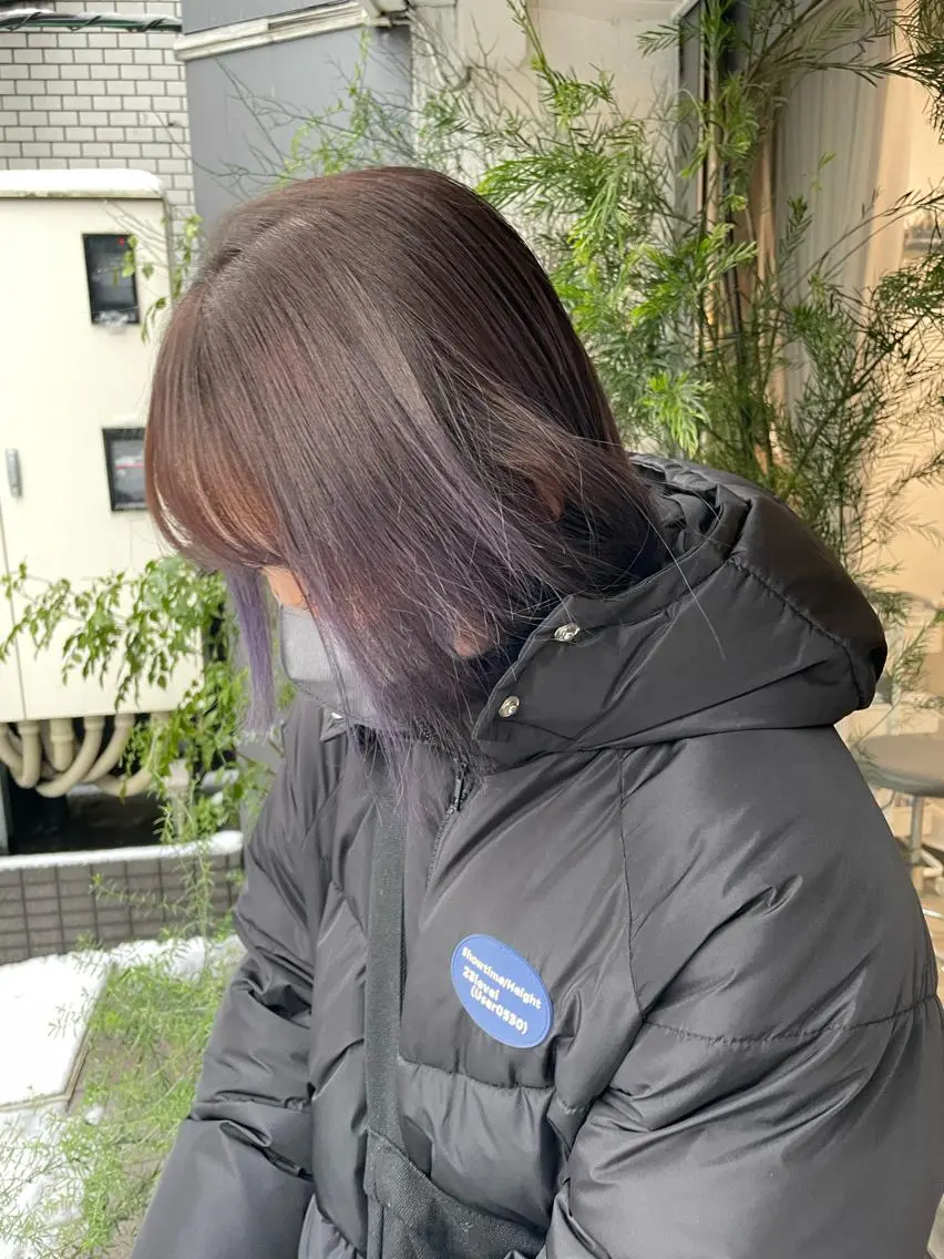 ショート カラー グラデーションカラー パープルカラー ハイトーン🦄ネイル 💞のぶちのネイルデザイン