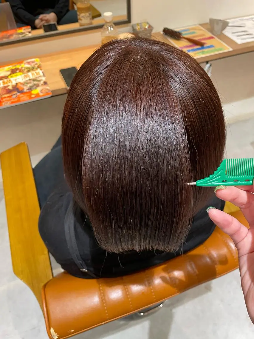 ミディアム ヘアカラー 中田 サヤカのヘアスタイル