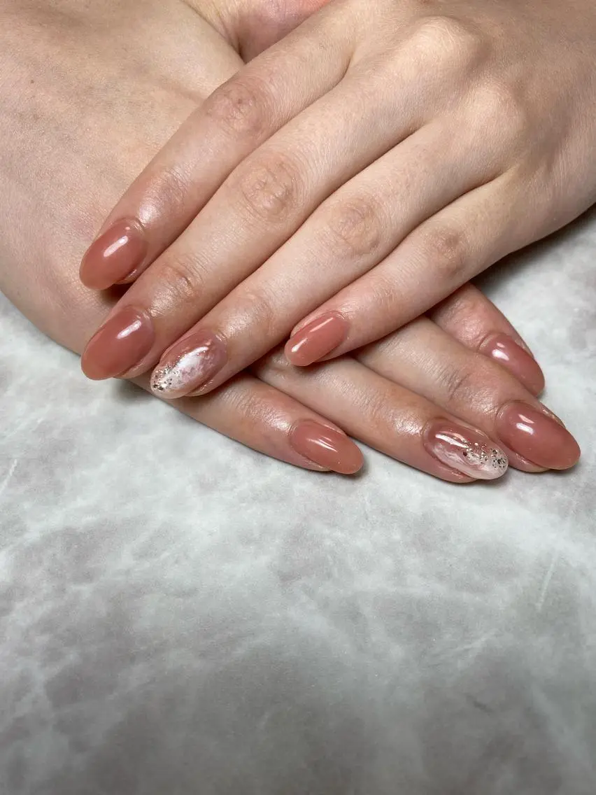 ネイル ラメ(グリッター) ハンドネイル ハンドケア 🌿Charme🌿 MAIのネイルデザイン