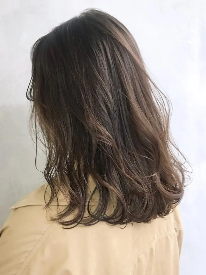 ミディアム カラー パーマ ヘアアレンジ ベージュカラー ITbyALBUM 中野店のヘアスタイル