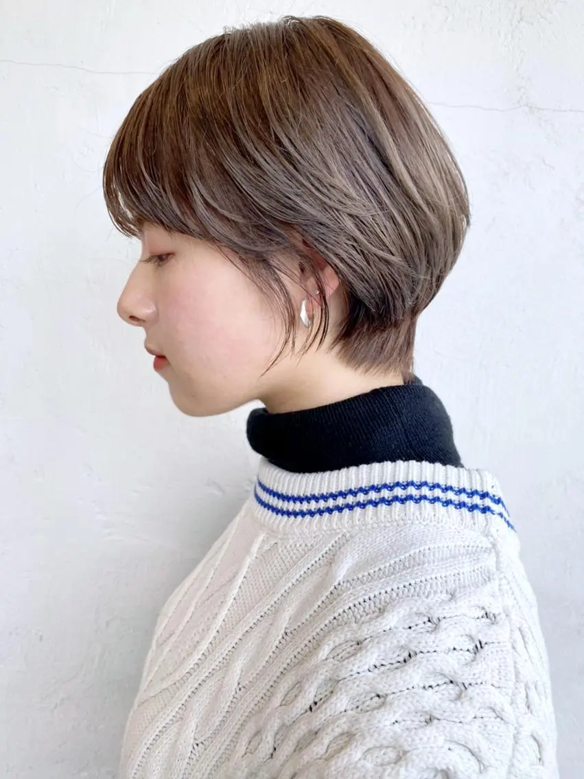ショート カラー パーマ ヘアアレンジ ブラウンカラー ショートヘア ITbyALBUM 中野店のヘアスタイル
