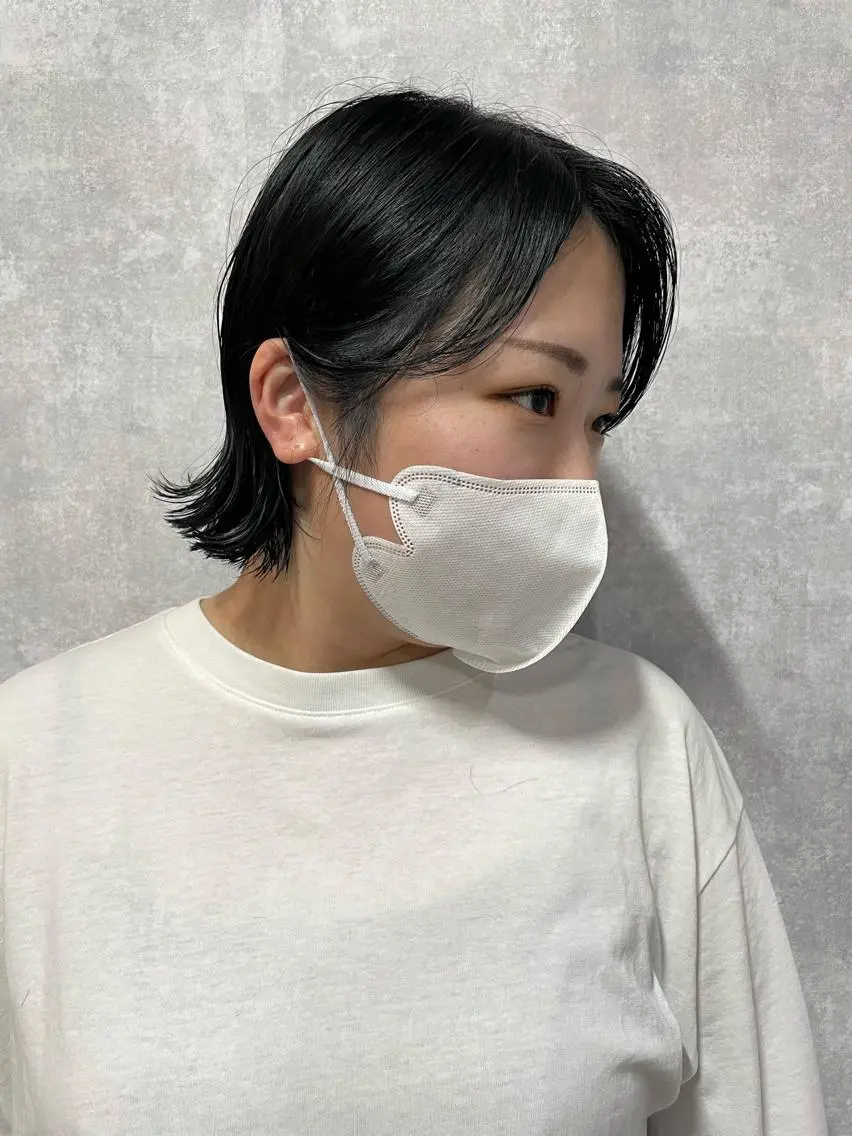 ショート 切りっぱなしボブ ショートボブ ハンサムショート 丸みショート アッシュ モテ髪/ボブ/ショー ト/アダチフウトのヘアスタイル