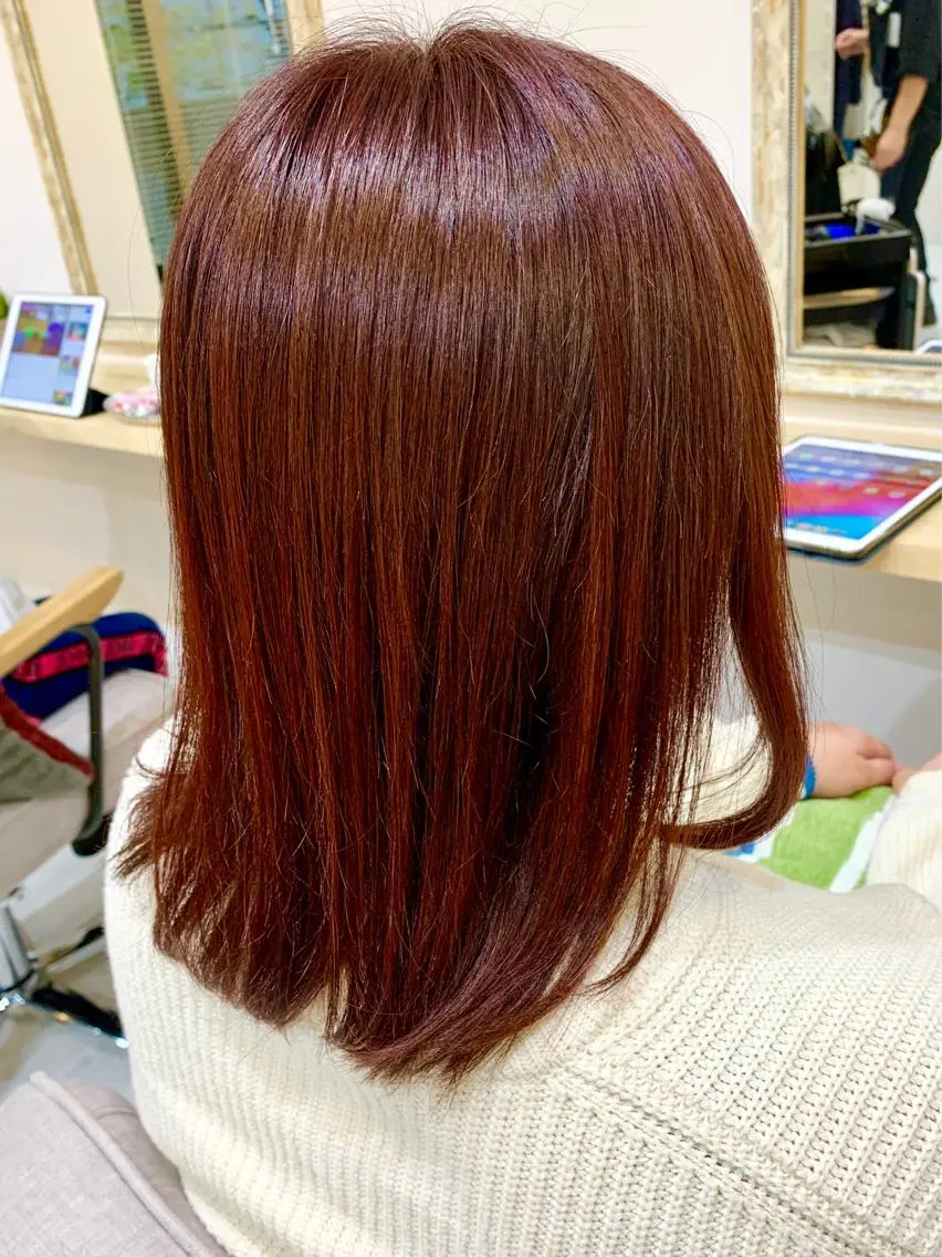 ミディアム カラー ピンクカラー 山本 悟志のヘアスタイル
