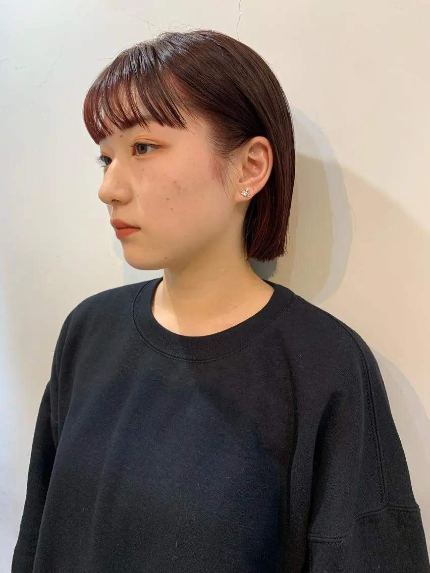 ショート カラー ボブ カット ヘアカラー トリートメント 👑ボブはお任せ ミヤノ👑のヘアスタイル
