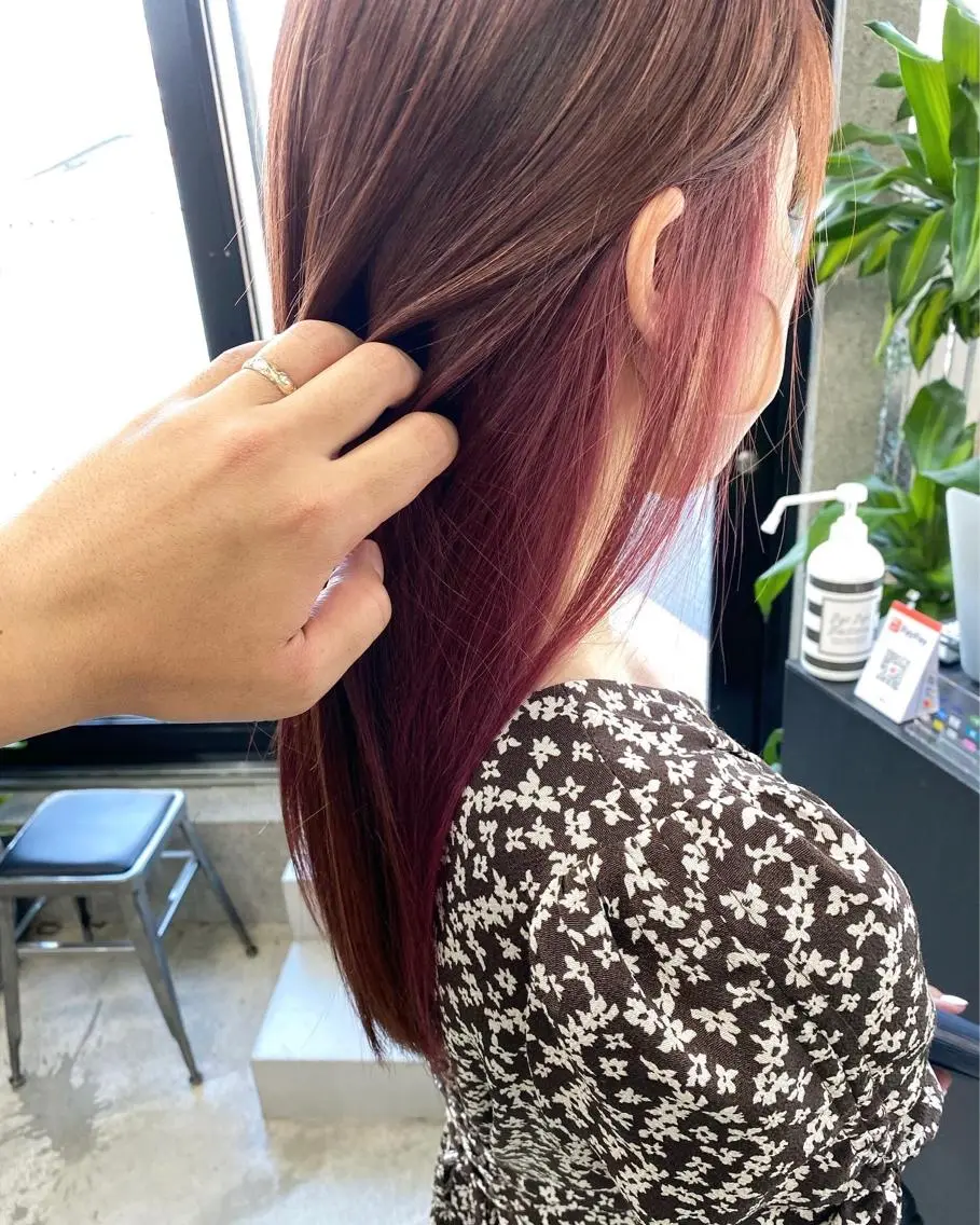 ロング カラー パーマ 髪質改善 縮毛矯正 トリートメント カット ヘアカラー トリートメント OVER→三軒茶屋 /縮毛矯正・髪質改善のヘアスタイル