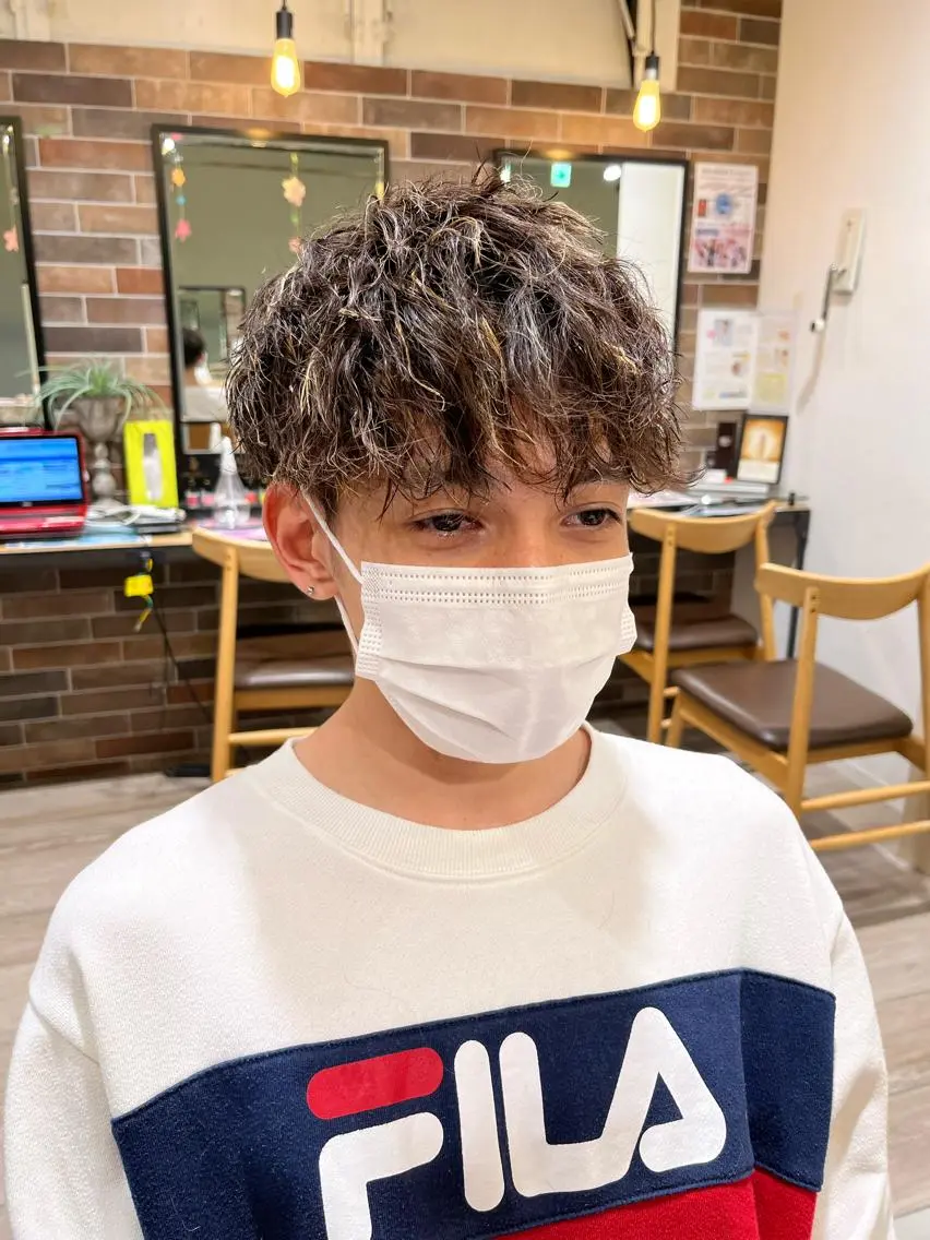 カラー メンズ メンズハイライト マッシュ ハイライトカラー カット ヘアカラー メンズカット/ 外国人風/小嶺佑介のヘアスタイル