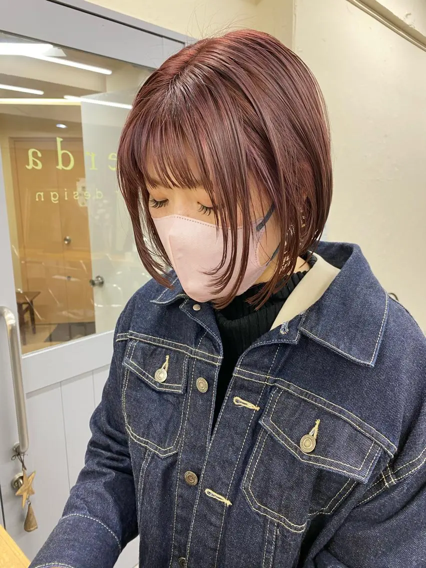 ショート カラー ピンクカラー レイヤー暖色カラー 池袋Yamamotoのヘアスタイル