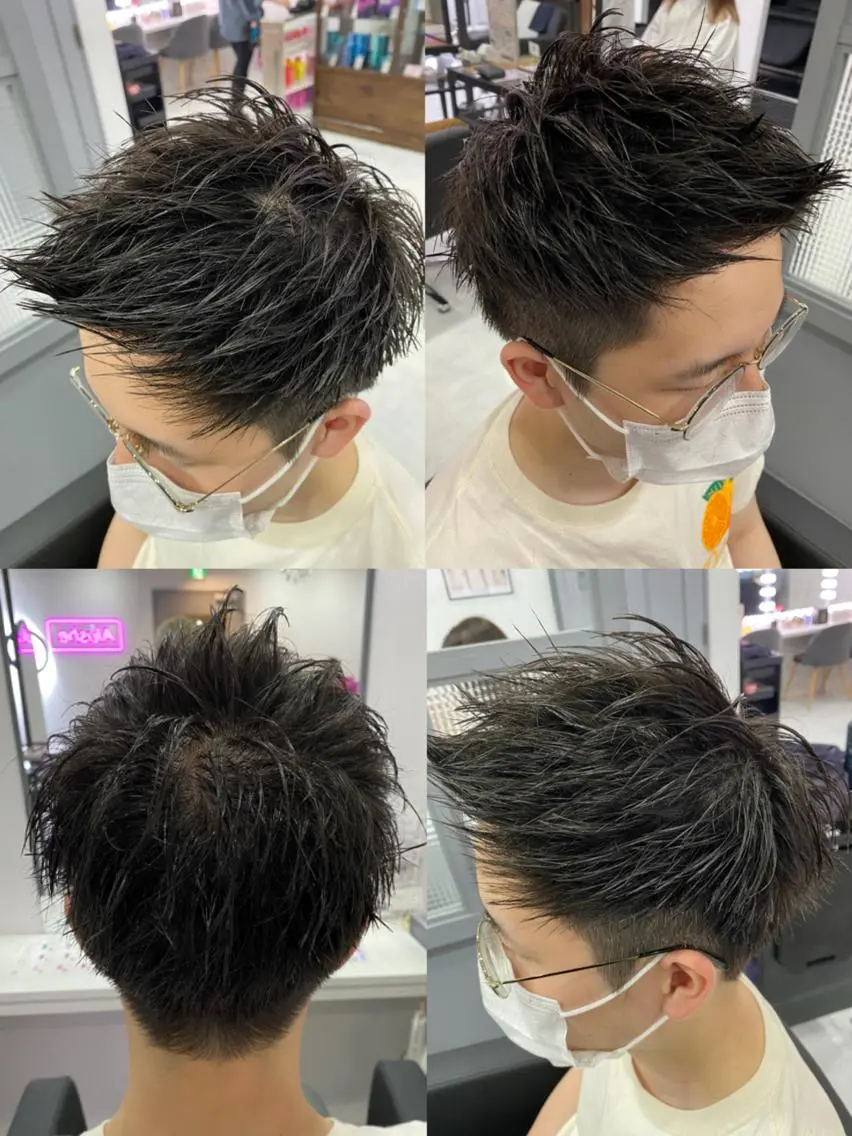 ショート カラー パーマ ヘアアレンジ メンズ 🔥メンズパーマ 特化 渡辺一翔のヘアスタイル
