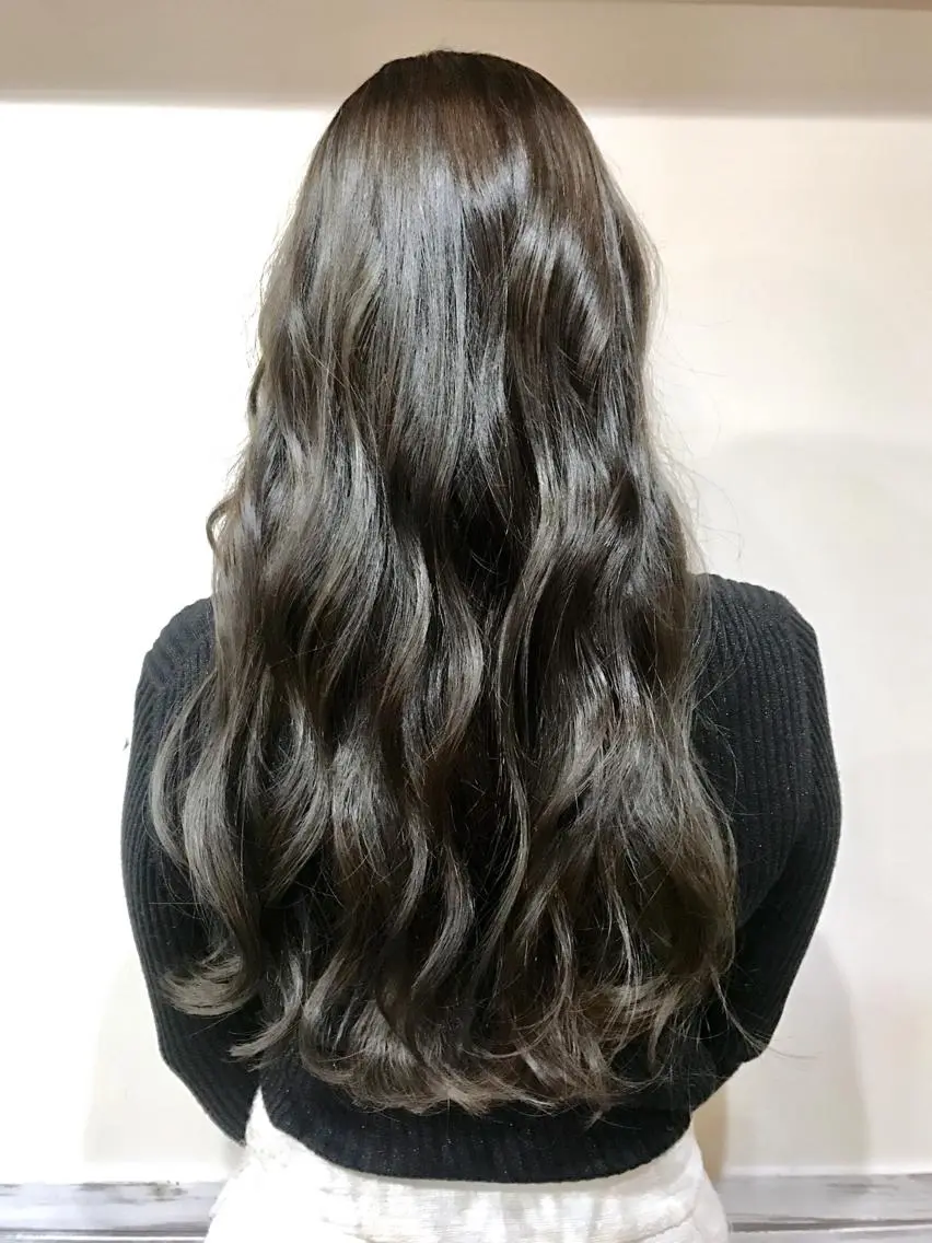 ロング カラー アッシュ ハイライトカラー ハイライト 女性専用サロン 【中崎町】ゆきみのヘアスタイル