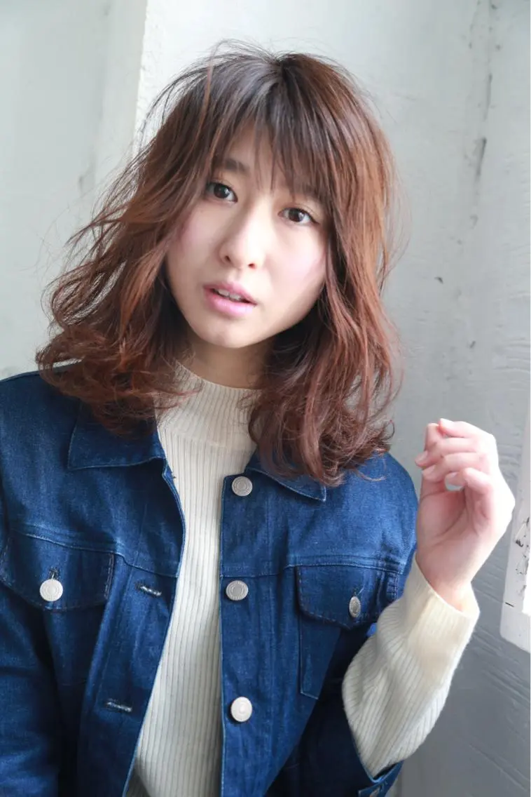 ミディアム カラー パーマ 林 直紀のヘアスタイル