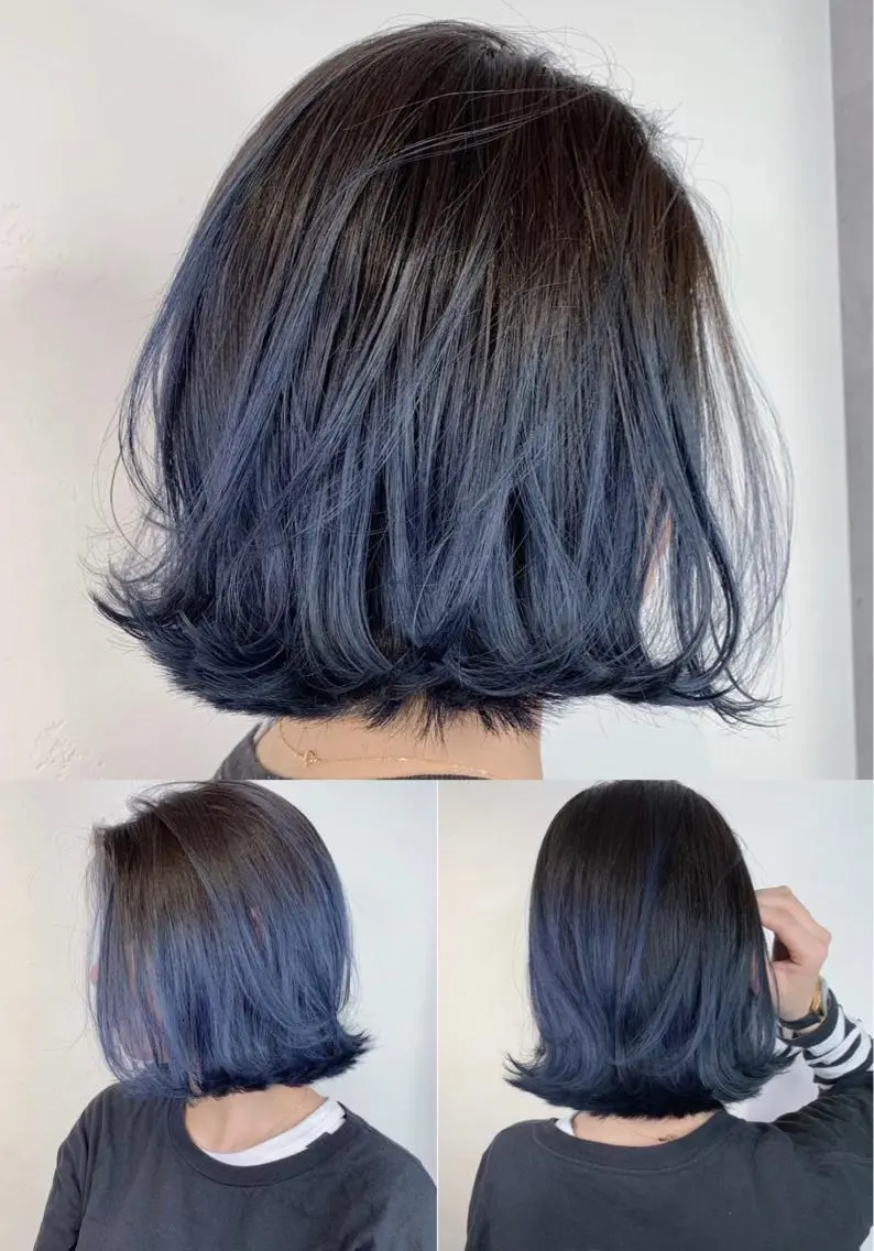 セミロング カラー _WHITE 高槻のヘアスタイル