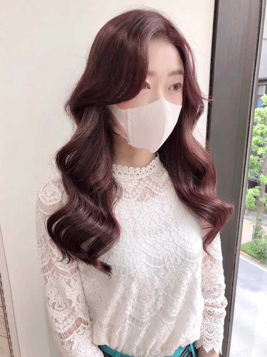 ロング カラー ラベンダーカラー ヨシンモリ カット ヘアカラー トリートメント 韓国ヘア/レイヤー カット SAKURAのヘアスタイル