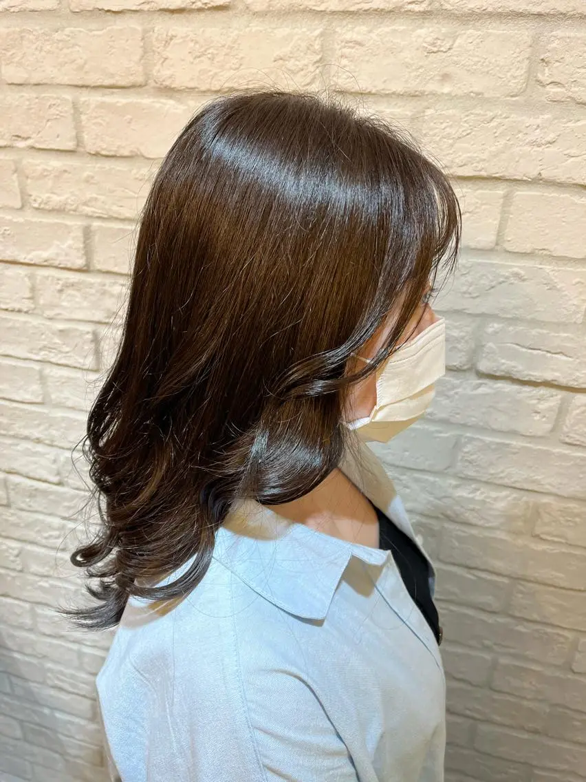 セミロング アッシュ アッシュブラウン 髪質改善✨/中屋敷 はじめのヘアスタイル