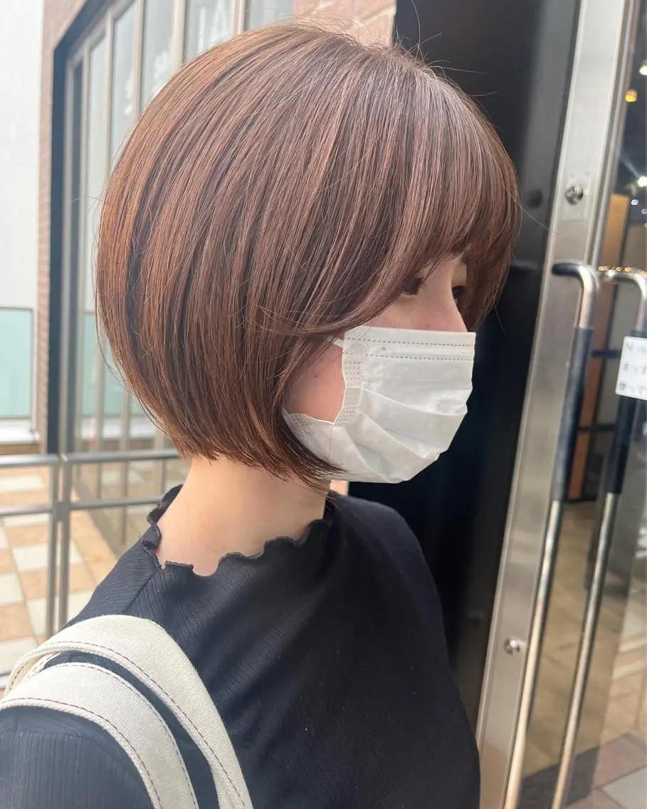 ショート カラー パーマ ヘアアレンジ メンズ キッズ ネイル マツエク・マツパ アイブロウ メンズパーマ ブラウンカラー ケアカラー 透明感カラー ピンクカラー 久木原 ゆりのヘアスタイル